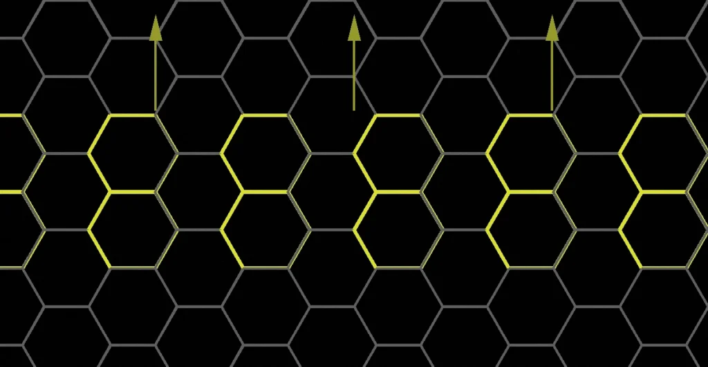 Diagram of an open-cell printed lattice carrying heat away from the scanner body